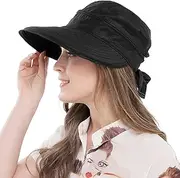 [Bellady] Wide Large Brim Sun Hat Summer UV Protection Thin Hat 2 in 1 Beach Sun Hat