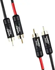Maro 2RCA Male to 2 RCA Male Stereo Audio Cable Gold Plated for Home Theater, HDTV, Hi-Fi Systems and More 2 Male to 2 Male RCA Audio Cable, 10ft