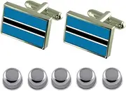 [Select Gifts] Shirt Dress Studs Botswana Flag Cufflinks
