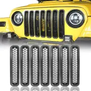 Front Grille Clip-in Mesh Honeycomb Inserts Black For 97-06 Jeep Wrangler TJ (for: Jeep)