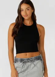 [Lorna Jane] Air Fit All Day Seamless Bra Tank Top Combo in Black, Size - Large L Black