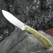 Drop Point Fixed Blade Hunting Survival Camping Tactical 440C Steel Flax Handle