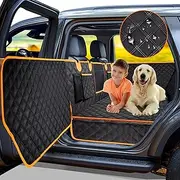Dog Car Seat Cover for Back Seat, Protect Car Backseat Leather Seat Cover for Traveling and Camping with Pets, Dog Car Seat Cover Waterproof and Scratch-Resistant, Suitable for Cars, SUVs