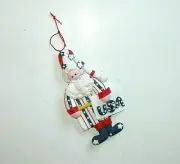 NEW Christmas Ornament Santa Claus USA Red White Blue Uncle Sam