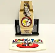 Sylvester & Tweety LOONEY TUNES Armitron Quartz Pocket Watch VTG New in case.