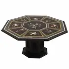 42" Marble Coffee Table Top Inlay Pietra Dura handicraft work with marble Stand