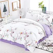 Spring Eva Design 100% Cotton Quilt Cover Set, Double