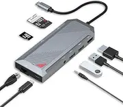 Redragon 8-in-1 USB-C Hub with 4K 60Hz HDMI Splitter, Type C 100W Power Delivery, 2X USB 3.1 10Gbps Data Ports, SD/TF Carder Reader,3.5mm Audio Docking Station for MacBook Pro, XPS, Dell and More