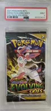 Pokemon Evolving Skies Sylveon Art Authentic Sealed Booster Pack PSA 9 Mint
