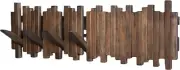 Natural Wood Wall Mounted Piano Coat Rack| (walnut color) 7 Hooks, walnut