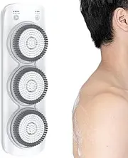 Wall Mounted Electric Back Bath Brush, Intelligent Back Scrubber with 3 Brush Heads, 360° Rotating Cleaning, Rechargable Body Shower Brush for Exfoliating Deep Cleansing & Back Massage