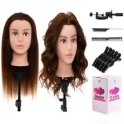 Hairingrid Mannequin Head 16"-20" 100% Real Hair Hairdresser Cosmetology Manikin