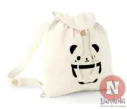 Panda backpack cute holiday school college organic cotton day bag
