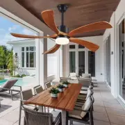 54 Inch Ceiling Fans with Lights Remote Control, 5 Blades Wood Ceiling Fan fo...