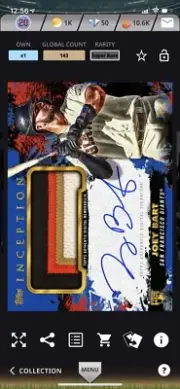 Topps Bunt 2021 Inception Ser 2 Super Rare Joey Bart Blue Sig Relic Digital