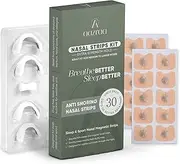 Magnetic Nasal Strips | 30 Days Supply | Extra Hold Snore Reducing Aids | Anti-Snoring Nose Strips for Sleeping | Breathe Right Nasal Strips with Nose Magnet | Intake Breathing Nasal Dilator for Better Sleep | WHITE