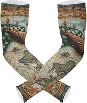 Amooorous Vintage Peacock Pattern cooling tattoo cover up UV protection driving sleeves for tattoo cover anti-snag cubre brazos