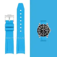 在飛比找Yahoo!奇摩拍賣優惠-小Z代購#彎曲末端天藍色錶帶錶帶適用於勞力士 Submari