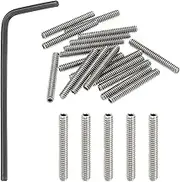 uxcell #6-32x1 Internal Hex Socket Set Grub Screws, 20 Pcs 304 Stainless Steel Cup Point Set Screw with Hex Key Wrench for Door Handles Bathroom Fixtures