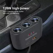 3 in 1 Dual USB Socket Car Cigarette Lighter Socket Cigarette Lighter Splitter U