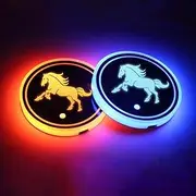 2 Pcs LED Car Cup Holder Lights,7 Colors Luminescent Light Cup Pad,USB Charging Car Coasters,Luminescent Cup Pad Interior Atmosphere Lamp Decoration Light for Car Truck SUV