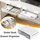 Large Capacity Under-desk Drawer Storage Box No-Punch Cable Management Tray