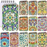 Fuyoooo 12 Pcs Mandala Diamond Painting Notebook DIY Mandala Cover Notebook Diamond Art Kits Notepad 5D Flower Diamond Journal Art Accessories for Adults Crafts Diamond Sketchbook with Tools Gift