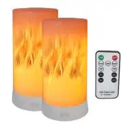 Led Flame Effect Lantern Light Usb Rechargeable Flameless Candle 4 Modes Remo...