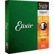 Elixir NANOWEB Stainless Steel Bass — 5-String 14782 Light/Medium .045-.135