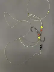 Sea Bass,porgies fishing rig (6/0 octopus) 30 lb fluorocarbon Line (4 Rigs)