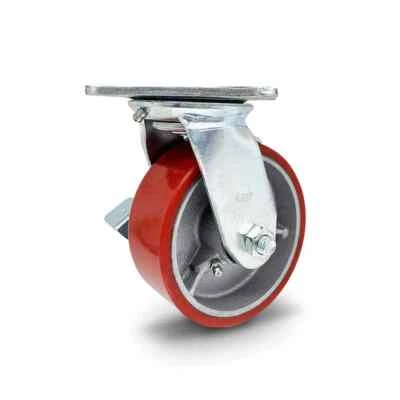 Grip 43034 125mm 280kg Poly Moulded Cast Iron Swivel Castor with Brake
