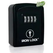 Iron Lock® - Wall Mount Key Lock Box with 4-Digit Combination, Resettable Code,