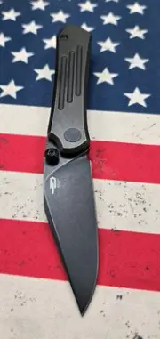 Bestech Knives Icarus FrameLock Black Bronze Titanium Folding Knife KT2302B M390