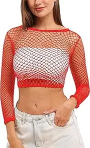 [PAPAJIANG] Womens Lingerie Fishnet Tops Mesh Baby Dolls Mini Chemise Nightwear One Size