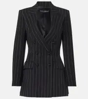 [Dolce & Gabbana] Dolce & Gabbana Striped wool blazer AU 16 black