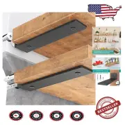 4 Pack Heavy-Duty 10 Inch Floating Shelf Brackets with Installation Accessories