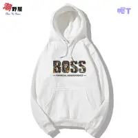 在飛比找momo購物網優惠-【潮野屋】BOSS 大老闆 帽T 衣服 長袖上衣 男女休閒穿