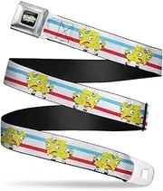[Buckle-Down] Kids' Standard Seatbelt Belt Spongebob Squarepants, 1.0" Wide-Fits Pant Size 20-36