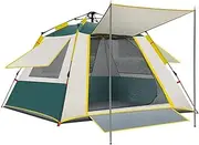 Hexangular Rainproof Tents, Pop-Up Camping Tent 3-4Person Family, Strong and Breathable Tents with Storage Bag for Family Outdoor Camping,Green