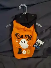 Way to Celebrate Orange Be My Boo Dog or Cat Hoodie - X small, 10.5" back length