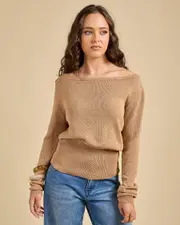 [Gigi & Ella] Gigi & Ella Women's Jayleen Knit Top in Beige Natural Size 6 6 Beige Natural