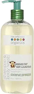 Nature's Baby Organics Shampoo & Body Wash, Coconut Pineapple, 16 oz. |Babies, Kids, & Adults! Natural, Moisturizing, Soft, Gentle, Rich, Hypoallergenic No Chemicals, Parabens, SLS, Glutens