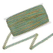 Gimp Braid Trim 1/2 Inch x 25 Yards Gold Edge Woven Trim Lace Ribbon Sky Blue