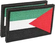 IWOWHERO 2pcs Embroidered Palestine Flag Patches Embroidery Palestine Patch Armband Patches Loop Hook Badges Applique Clothing Applique Coat
