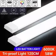 40-80W LED Slim Ceiling Fluorescent Diffused Batten Light 1200mm 6500K Daylight