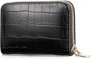 [Generic] Women Zipper Neutral Card ID Fashion Color Purse Solid Stone Wallet Pattern Wallet Mens Designer Wallet (Black, One Size)