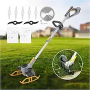 2in1 Lawn Mower Cordless Grass Trimmer LED Display Electric Whipper Strimmer Mowing Machine for Lawn Edger Pruning Weed