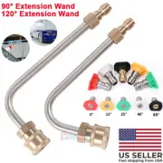 High Pressure Washer Extension Gutter Rod Cleaner Wand Attachment w/Spray Nozzle