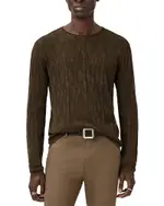 John Varvatos Brycen Broken Argyle Texture Sweater