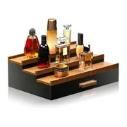 Wooden Cosmetics Storage Box Perfume Display Stand with Hidden Drawer Stepped Perfume Storage Box As shown